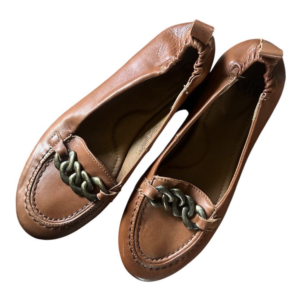 Sofft leather loafers 8.5 excellent condition shoes comfort flats brown cognac